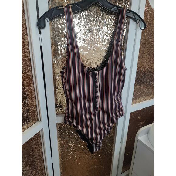 RVCA Bandit Striped Cheeky Bathing Suit One Piece Urban Outfitters Small - Picture 9 of 15